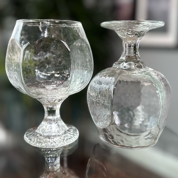 Pair of Vintage Libbey “Chivalry” Clear Brandy Cocktail Footed Glasses - EUC - Picture 8 of 11